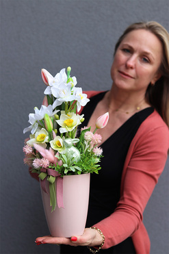 Heffia, kompozycja wielkanocna stroik, wys.43cm