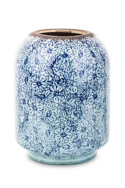 Blue Night C, ceramiczny wazon ze wzorem, wym.21x15cm