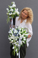 White Heart, bukiet nagrobny we wkładzie do wazonu