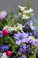 Blue Spring, wiązanka nagrobna z tulipanami