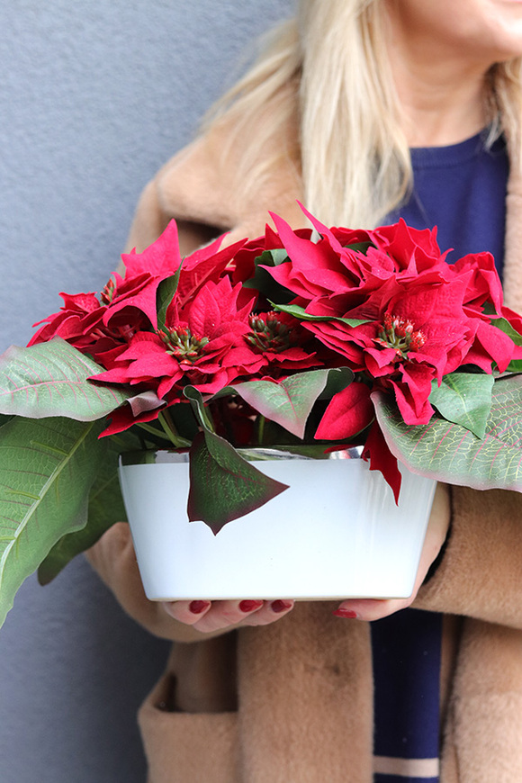 Gwiazda Betlejemska Madleine, wysokiej jakości sztuczna roślina w donicy