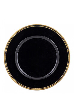 Vermont, ozdobny podtalerz ze wzorem, czarny, śr.33cm