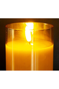 Cerrice Amber, migocząca świeca LED w szkle, wys.10cm