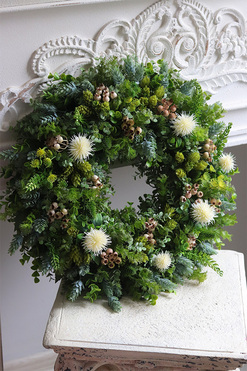 Green Dekorina, zielony wianek z ziołami, śr.48cm 