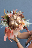 Beige Pumpkin, welurowy flowerbox jesienny, wym.40x40x30cm