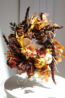 Boho Pumpkins, dekoracyjny wianek ze stabilizowanych roślin, śr.40cm