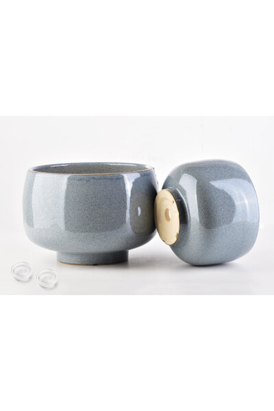 Etna Blue, ceramiczna osłonka doniczka