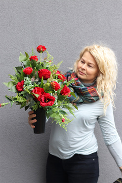 Red Angelo, bukiet nagrobny we wkładzie, dł.45cm