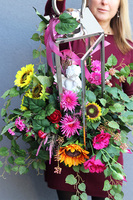 Angelo Garden Koloria 2, lampion nagrobny z kwiatami	