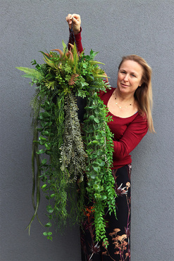 Green Moni Big, zielona kompozycja wisząca, wym.115x42cm