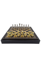 Italfama N001, ekskluzywne szachy mosiężne z warcabami