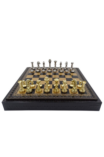 Italfama N001, ekskluzywne szachy mosiężne z warcabami