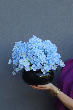 Hydrangea Blue Piano, kompozycja z niebieskich hortensji, wym.30x34cm