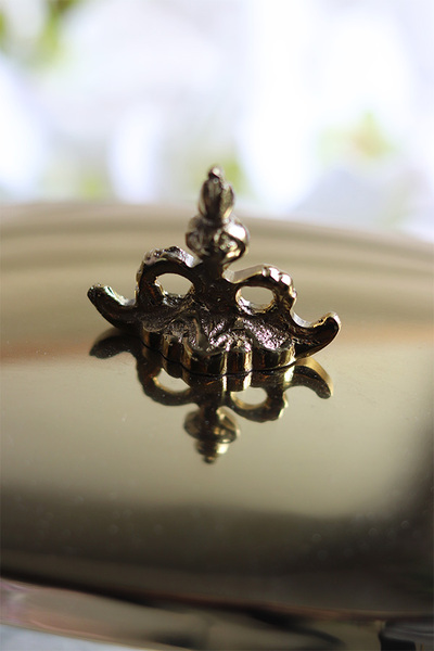 szklany pojemnik z pokrywką, duży, Lux Villa Silver Glamour