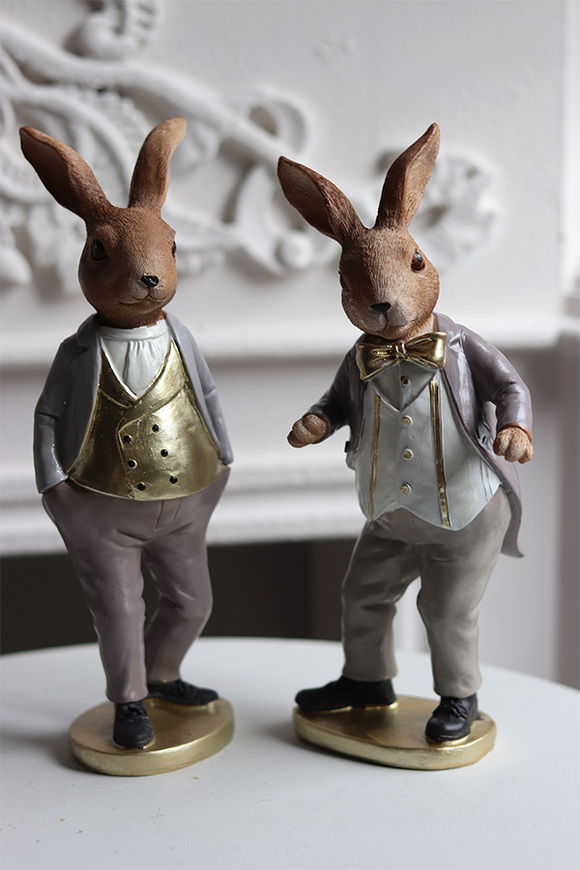 Bunny Gentleman, figurka wielkanocna zajączek	