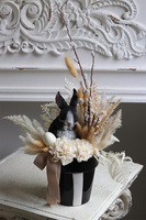 Alice Black Easter, stroik wielkanocny z zajączkiem