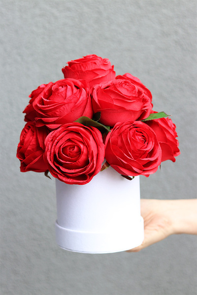 flowerbox walentynkowy, Velvetowy Klasyk, wys.26cm 