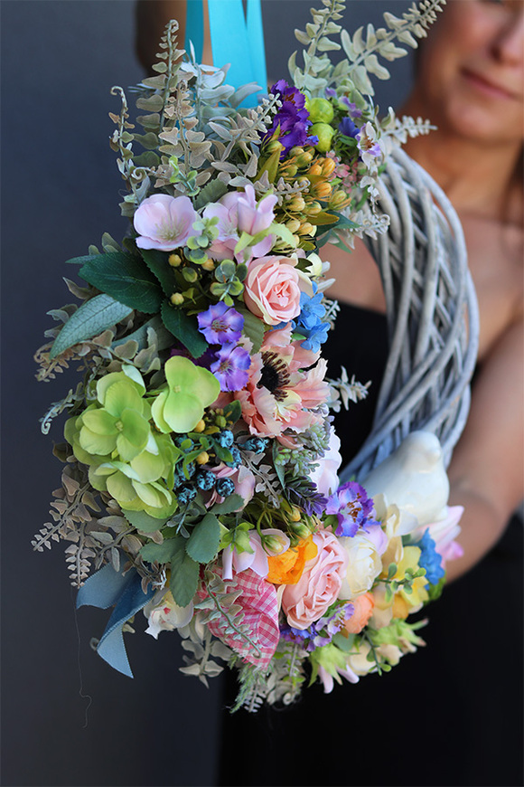 asymetryczny wianek z ptaszkiem, Jordania, śr.37cm