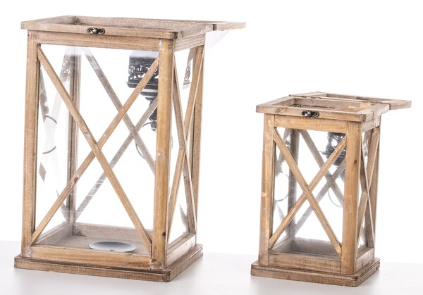 Andalouse, drewniany lampion / latarenka, kpl.2szt 