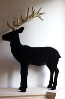 Reindeer Glamour świąteczna figurka renifer welurowy czarny