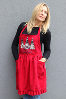 Christmas Kitchen, świąteczny fartuch kuchenny, czerwony