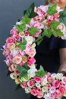 Excelsior Rosarium, bardzo duży wianek na drzwi, śr.45cm 