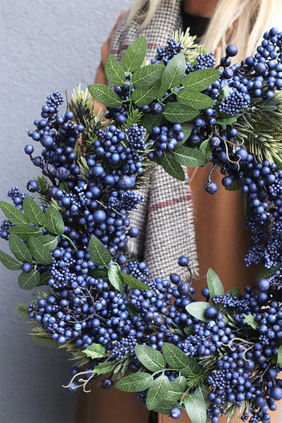 Granatowa Geruta, komplet zimowych dekoracji