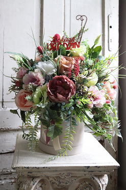 Felinea, welurowy flowerbox z życzeniami, wys.49cm 