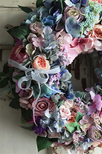 Hestiga, kolorowy wianek na drzwi, śr.46cm 