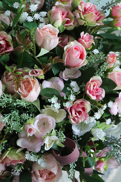 bogaty flowerbox z różami, Różana Kraina 2, wys.40cm 