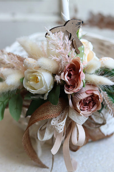 Teruso, komplet dekoracji wielkanocnych, wianek + koszyczek