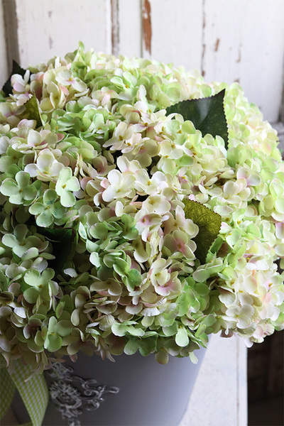 hortensje w metalowym naczyniu, Miledy Nesta, wym.44x40cm