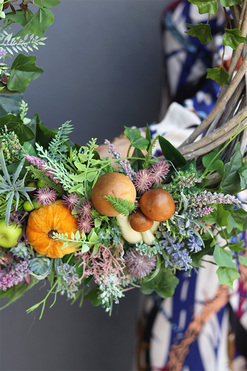 Poranna Refina, jesienny wianek z dyniami, rozp.60cm
