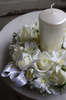 biały stroik komunijny, Pierwsza Komunia Św., wym.14x23cm 