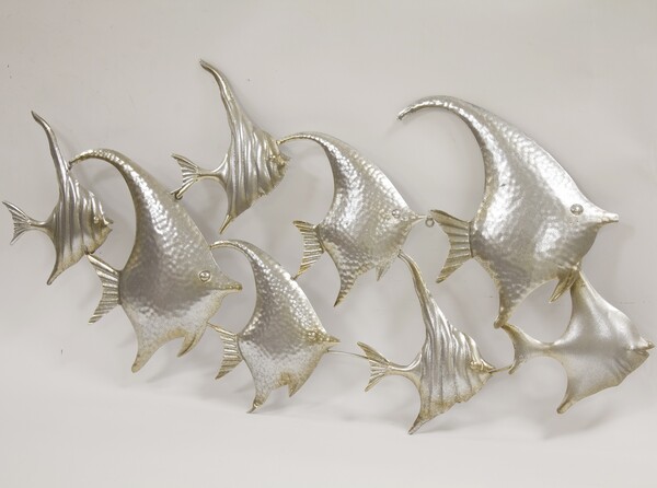 efektowny decor ścienny, Angelfish Silver, wym.53x102cm