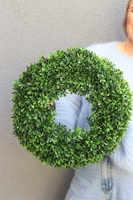 Bukszpanowy Deluxe 2, zielony wianek na drzwi