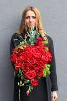 Czerwone Róże Heartano Premium, bukiet nagrobny w kształcie serca