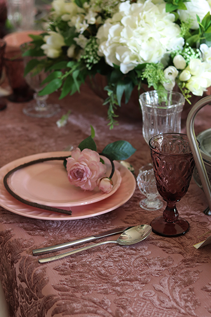 obrus Residence Pink, śr.140cm (koło) 