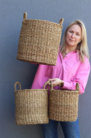 Bali Basket pleciony kosz osłonka z trawy morskiej