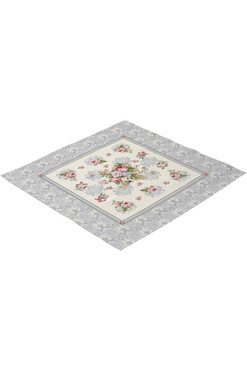 Rose Palace Grey, obrus gobelinowy serweta, 98x98cm