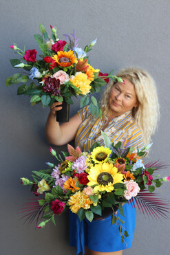 Barwy Jesieni, komplet dekoracji nagrobnych, kompozycja + bukiet