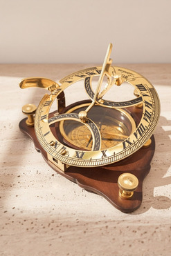 Solaris, mosiężny zegar słoneczny kompas, wym.14,5x14,5cm