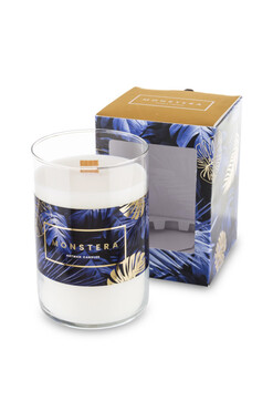 Monstera Blue, świeca zapachowa, wym.15x10cm