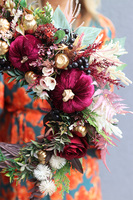 Aksamitna Jesień, asymetryczny jesienny wianek z dyniami