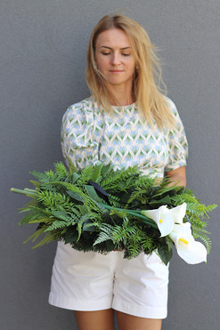 Kalla Isolire, wieniec nagrobny, B, śr.50cm