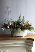 Zima w Lesie, świąteczny stroik z choineczkami