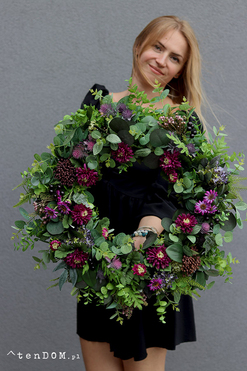 Fioletowy Las, wianek dekoracyjny na drzwi, śr.60cm 