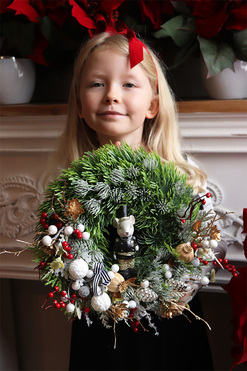 Witajcie w Bajce, świąteczny wianek na drzwi, śr.30cm