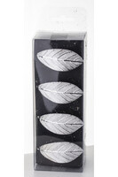 Leaf, obrączki na serwetki, liść, srebrne