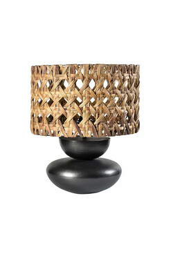 Nero, lampa stołowa z plecionym abażurem, wys.21.6cm